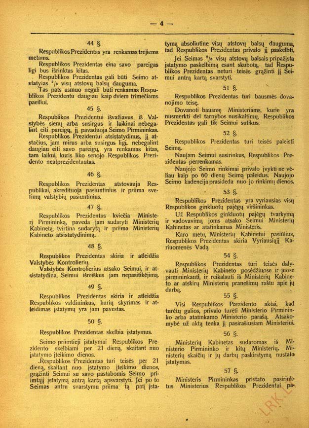 1922 m. Lietuvos Valstybės Konstitucija / 4 puslapis