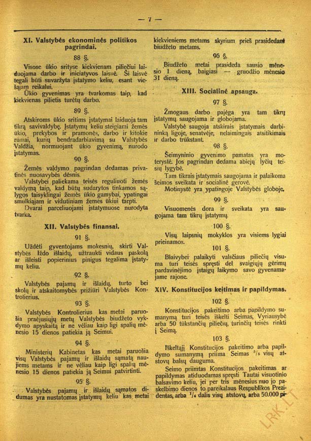 1922 m. Lietuvos Valstybės Konstitucija / 7 puslapis