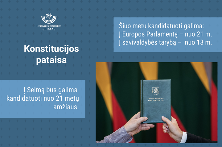 Priimta Konstitucijos pataisa leis į Seimą kandidatuoti nuo 21 metų